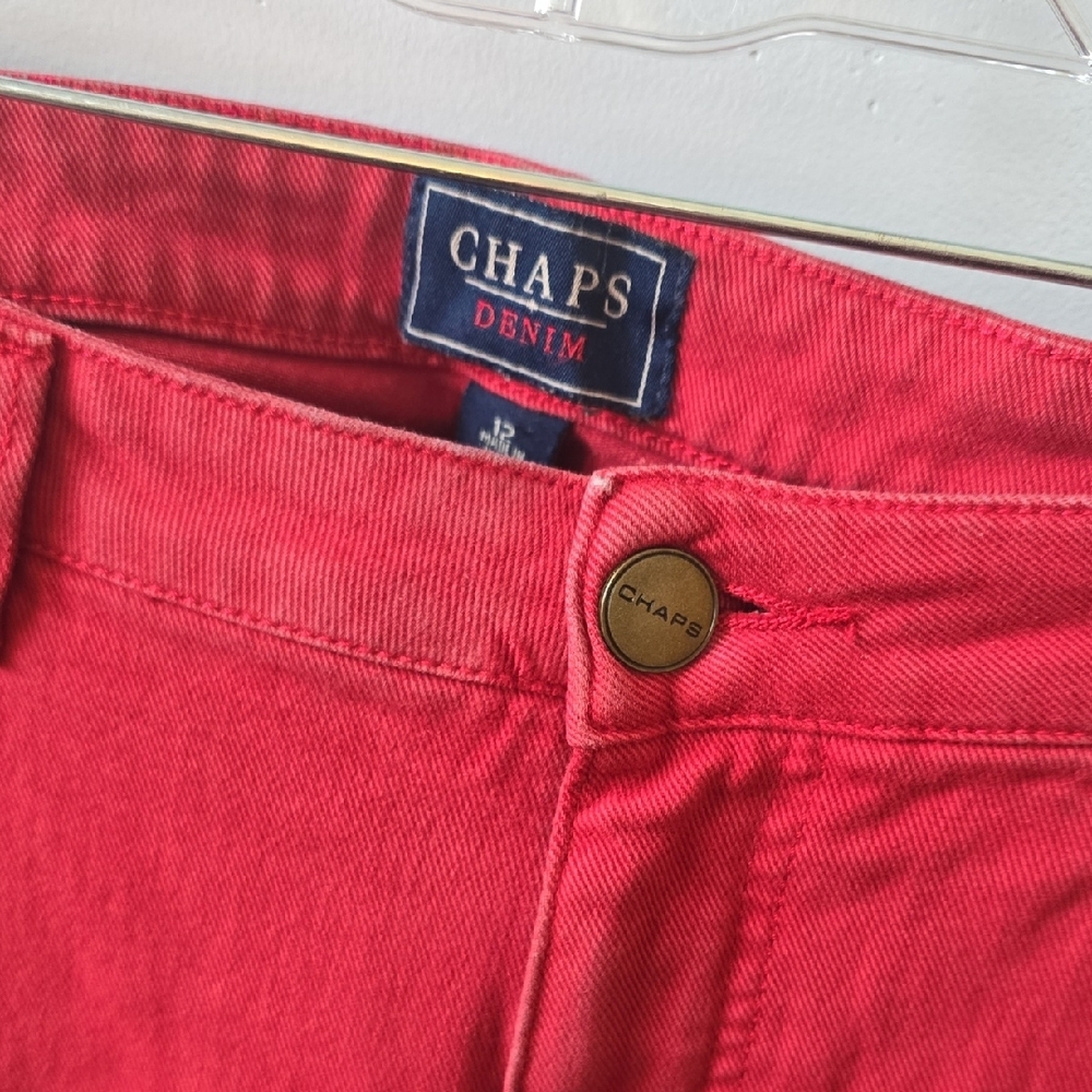 Chaps Bright Red Skinny Jeans - Picture 2 of 5